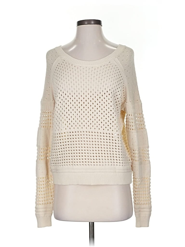 Pre-owned Halston Heritage Pullover Sweater In White