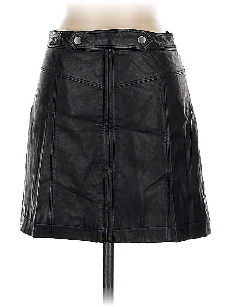 Pre-owned Abercrombie & Fitch Faux Leather Skirt In Black