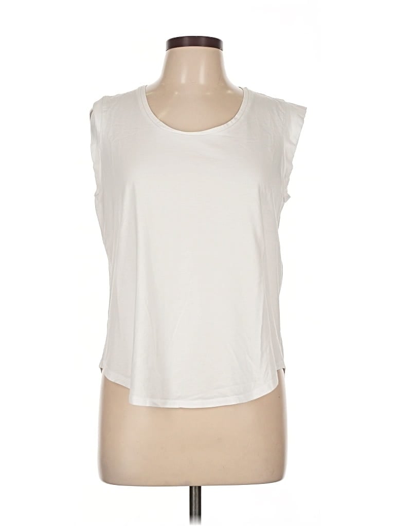Pre-owned Ann Taylor Loft Sleeveless T-shirt In White