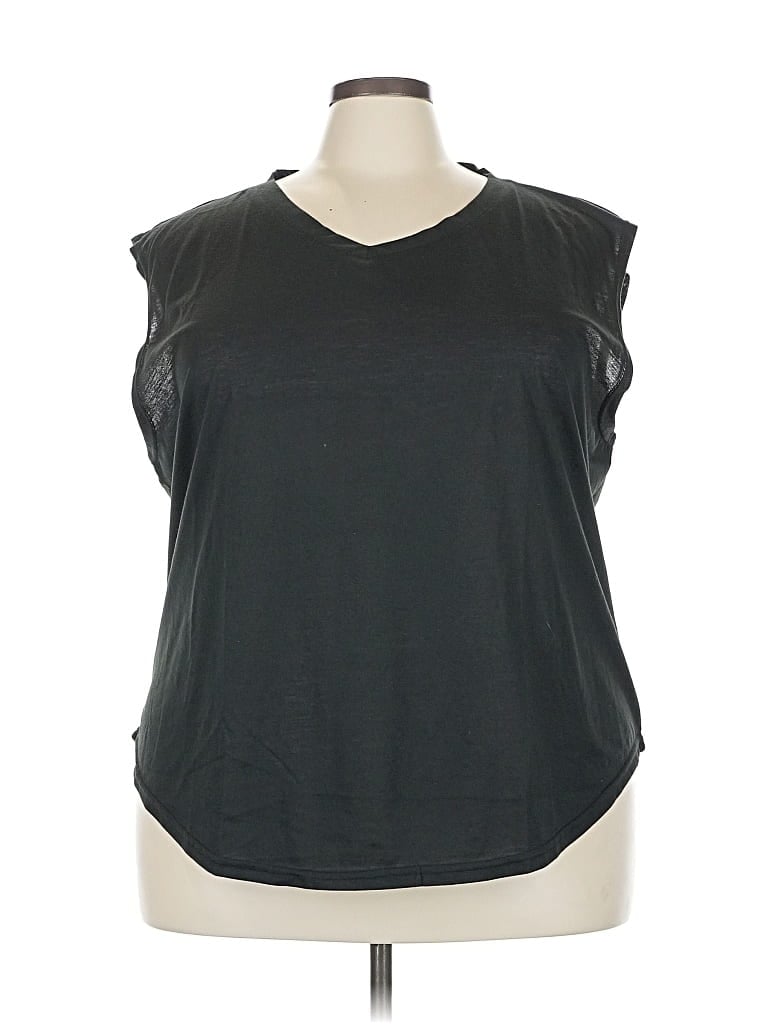 Pre-owned Unbranded Sleeveless T-shirt In Black