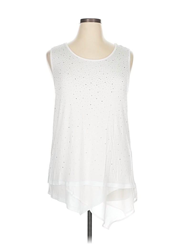 Pre-owned New York And Company Sleeveless Blouse In White