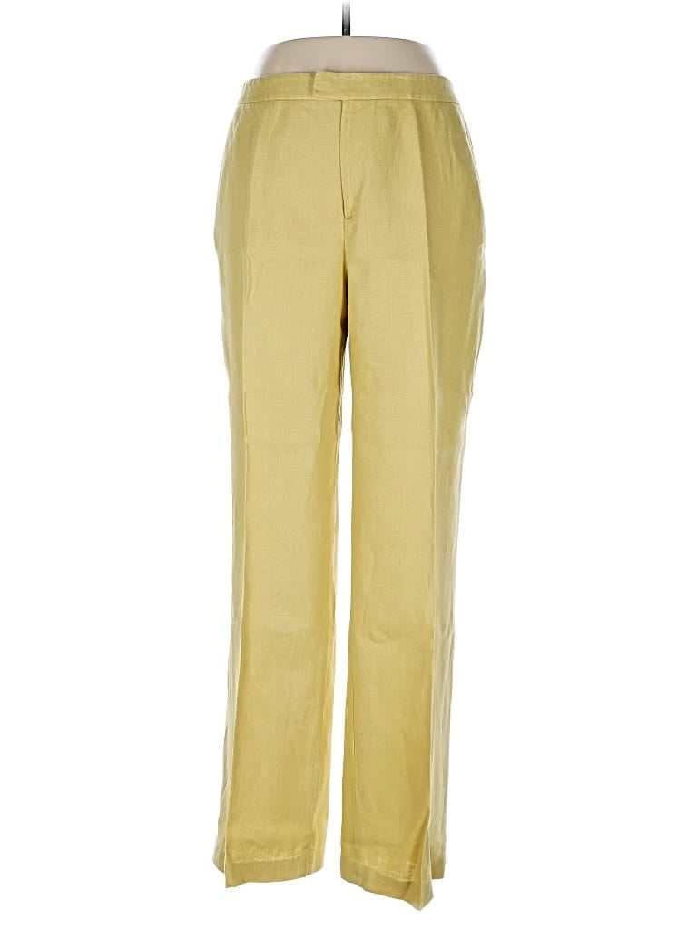 Pre-owned Ellen Tracy Linen Pants In Yellow