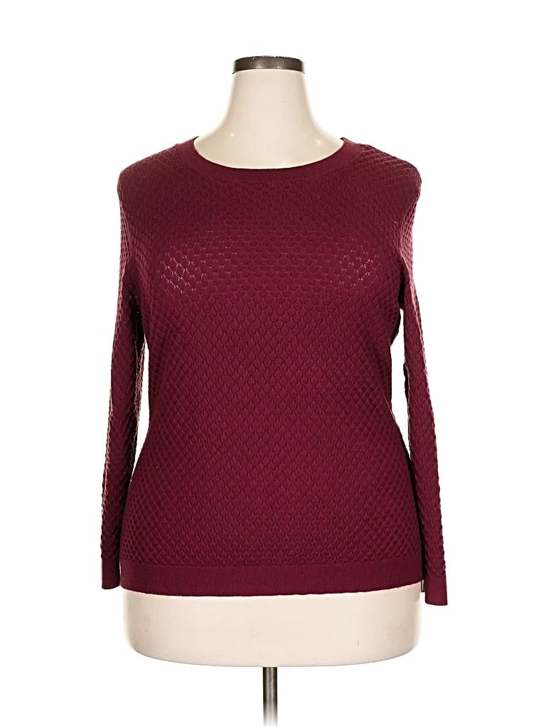 Pre-owned Lane Bryant Pullover Sweater In Burgundy