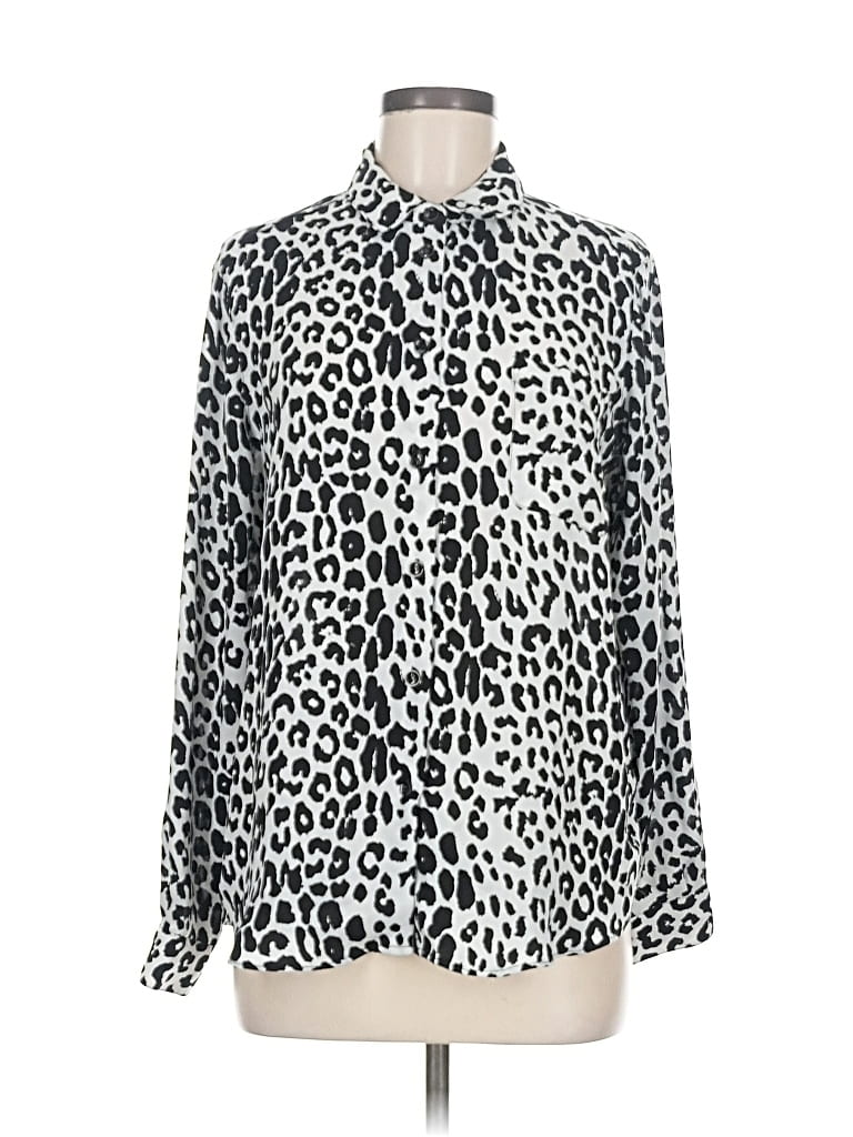 Pre-owned Philosophy Republic Clothing Long Sleeve Blouse In Silver