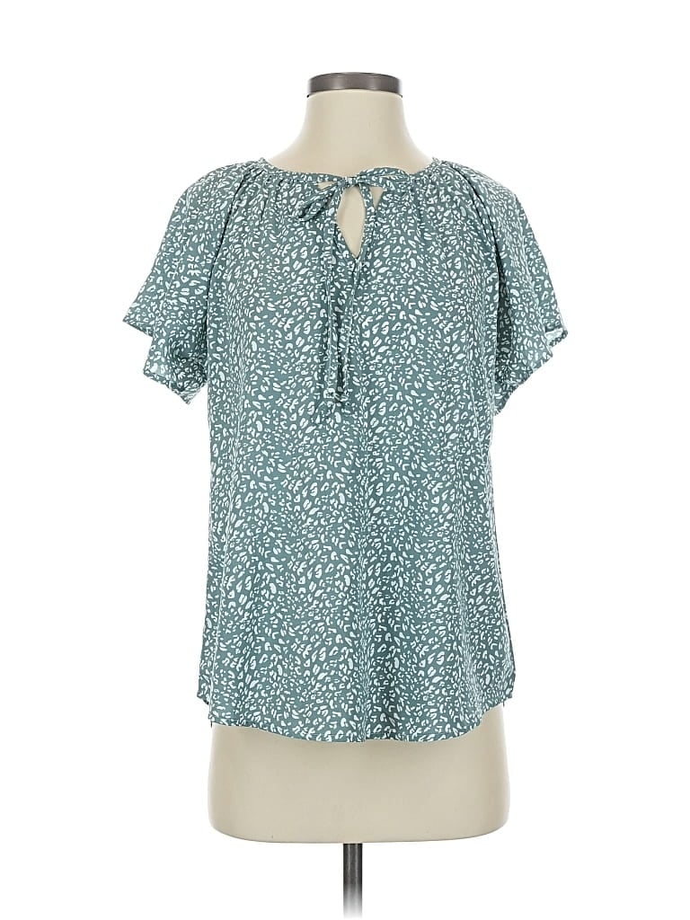 Pre-owned Dokotoo Short Sleeve Blouse In Blue