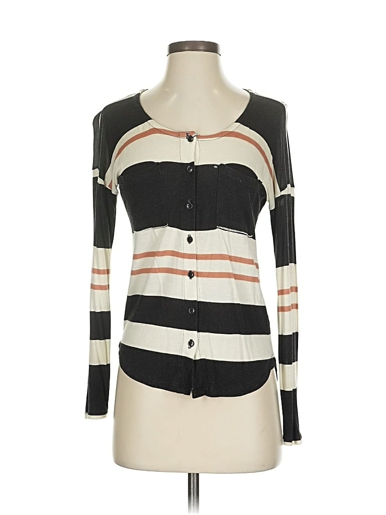 Pre-owned Splendid Long Sleeve Top Black Square Neckline Tops