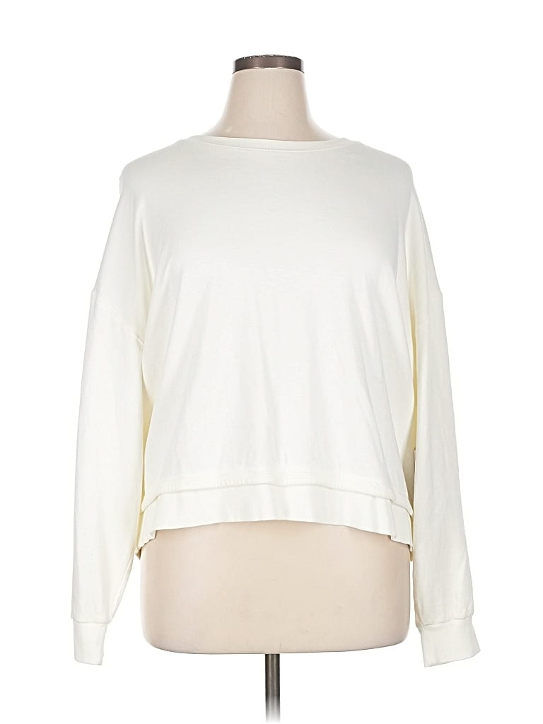 Pre-owned Athleta Sweatshirt In White