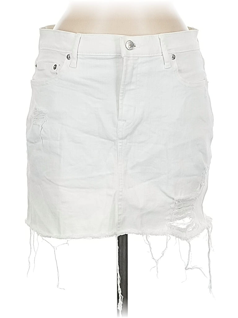 Pre-owned Gap Denim Skirt In White