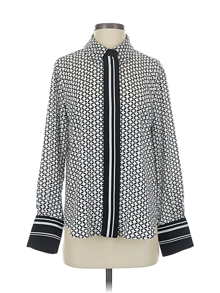 Pre-owned Vince Camuto Long Sleeve Blouse In White