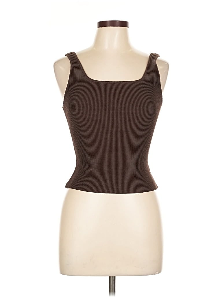 Pre-owned Babaton Tank Top Brown Strapless Neckline Tops