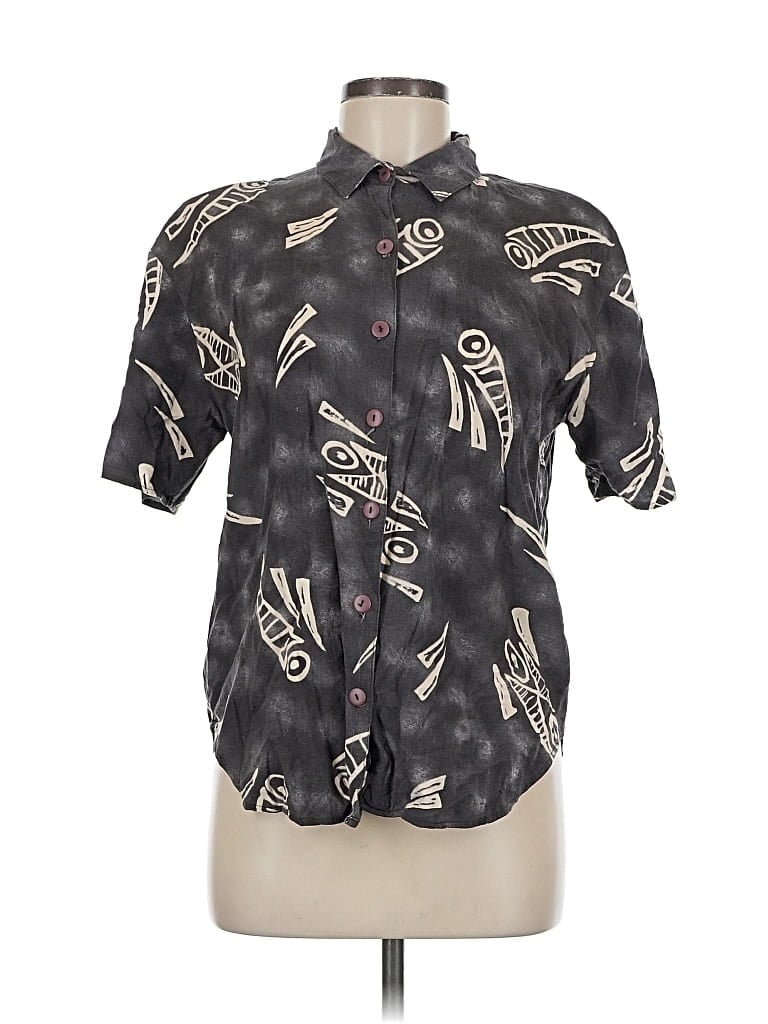 Pre-owned California Krush Short Sleeve Blouse In Black