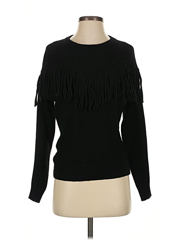 Pre-owned Chelsea & Theodore Pullover Sweater In Black