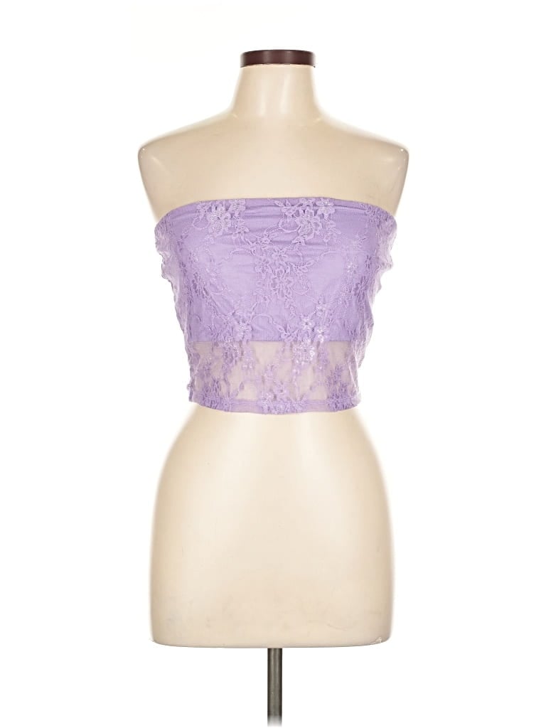 Pre-owned Avidlove Sleeveless Top Purple Strapless Neckline Tops