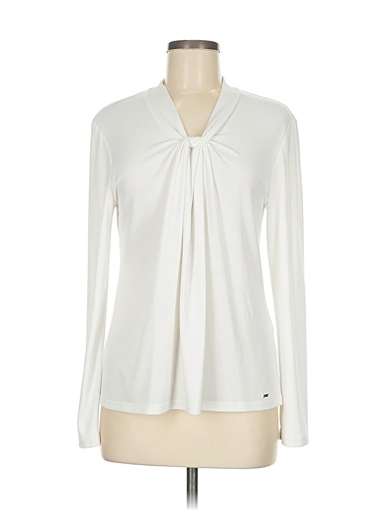 Pre-owned Tommy Hilfiger Long Sleeve Blouse In White