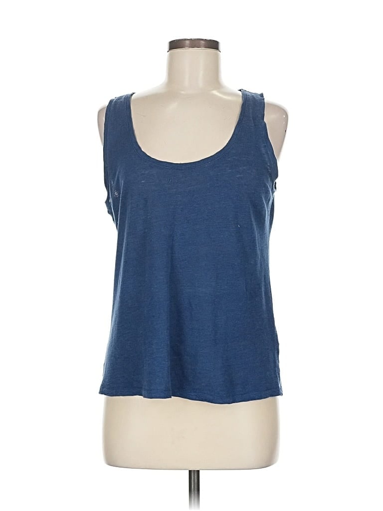 Pre-owned Majestic Filatures Tank Top Blue Halter Neckline Tops