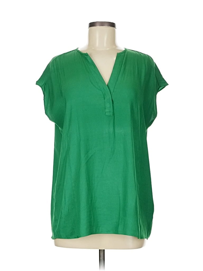 Pre-owned Banana Republic Short Sleeve Blouse In Green
