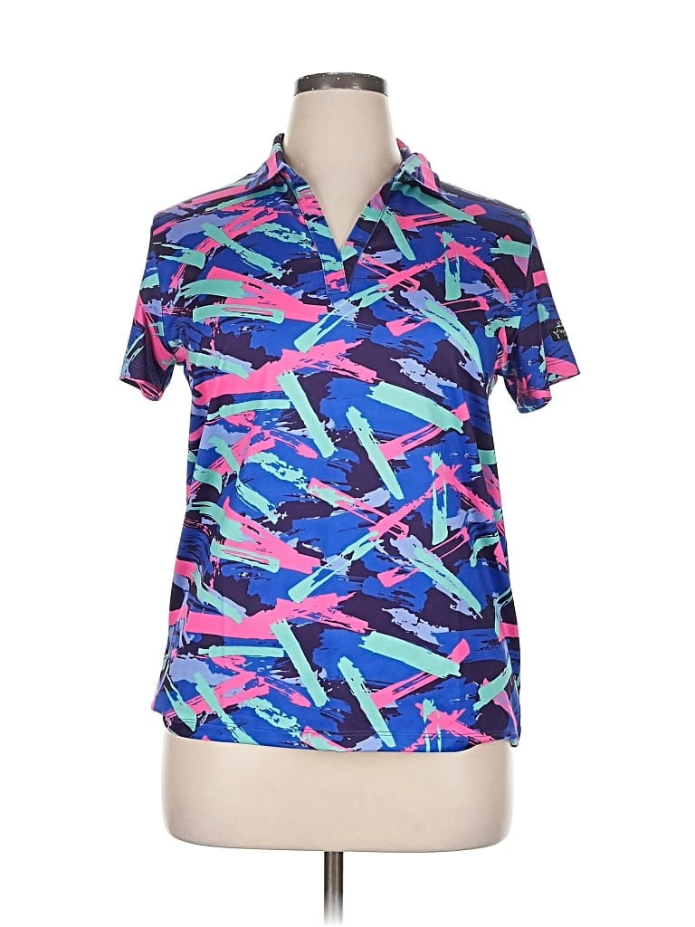 Pre-owned Assorted Brands Short Sleeve Blouse In Blue