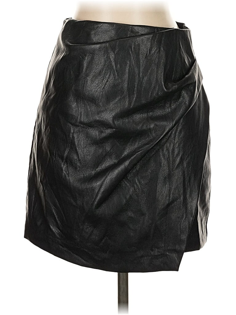 Pre-owned Wilfred Faux Leather Skirt In Black