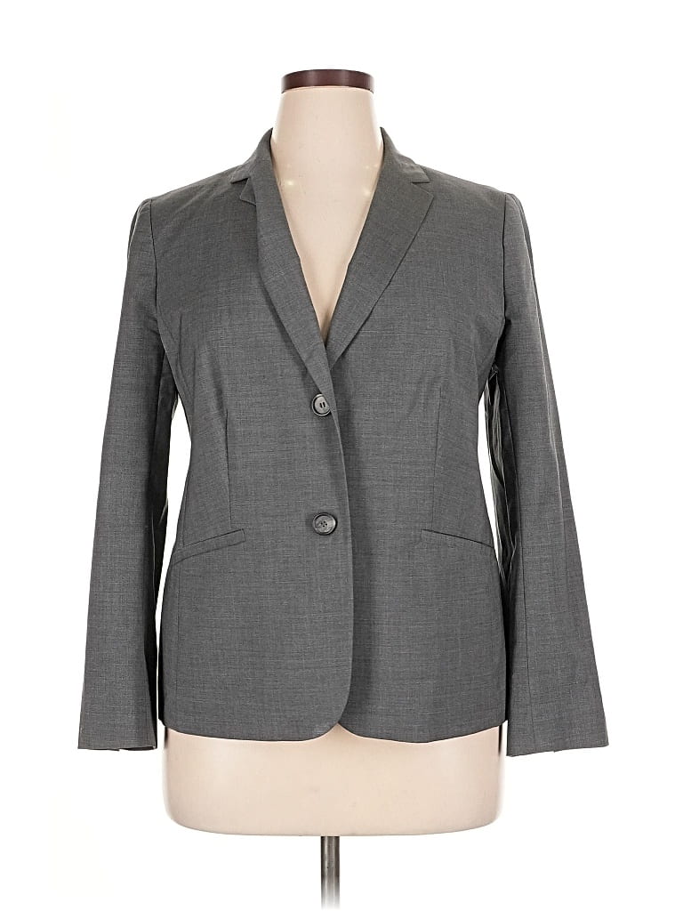 Pre-owned Talbots Wool Blazer Jacket In Gray