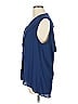 BCBGMAXAZRIA 100% Polyester Blue Sleeveless Blouse Size L - photo 5