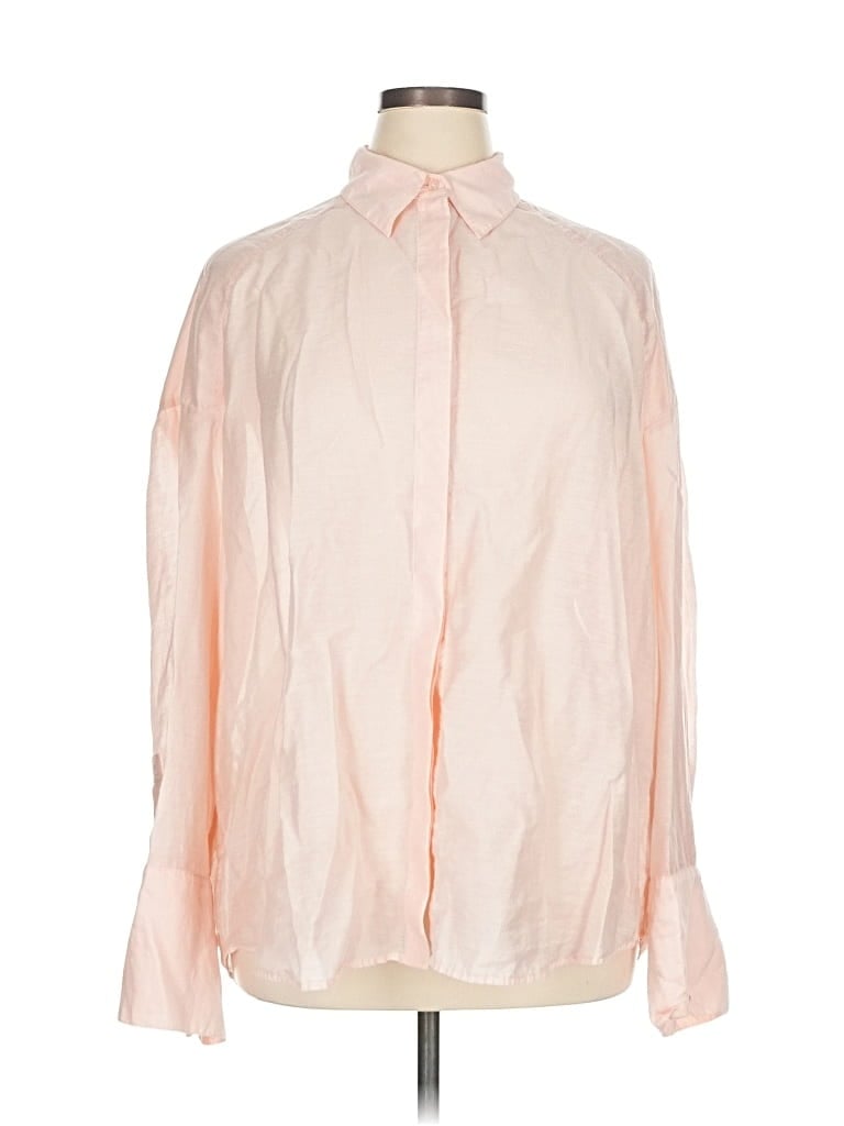 Pre-owned H&m Long Sleeve Blouse In Pink