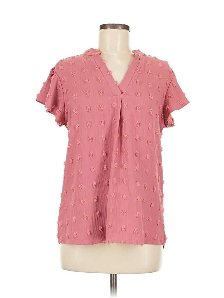 Pre-owned Blooming Jelly Short Sleeve Blouse In Pink