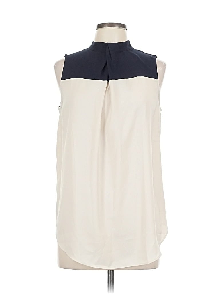 Pre-owned Ann Taylor Sleeveless Blouse In White