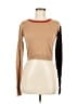 W.CASHMERE Color Block Brown Tan Wool Pullover Sweater Size XS - photo 1
