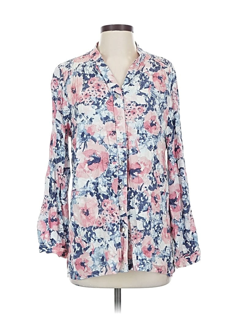 Pre-owned Allison Daley Long Sleeve Blouse In Pink