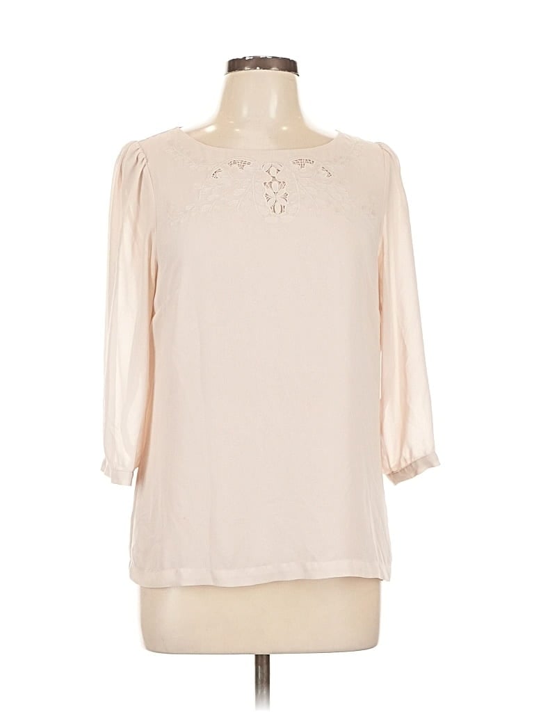 Pre-owned H&m 3/4 Sleeve Blouse In White