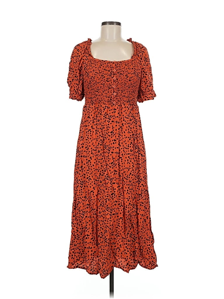 Pre-owned Beachlunchlounge Casual Dress In Orange