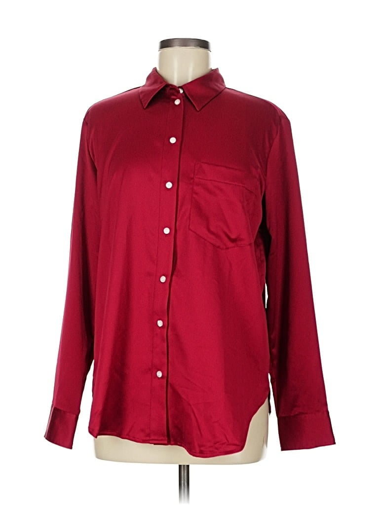 Pre-owned Gap Long Sleeve Button Down Shirt In Burgundy