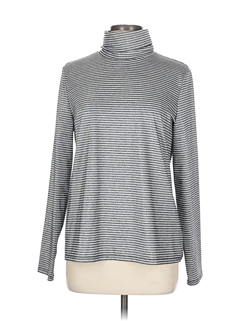 Pre-owned Talbots Outlet Long Sleeve Turtleneck In Gray