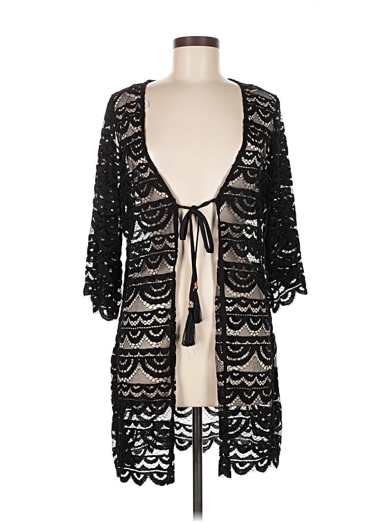 Pre-owned Blue Island Kimono In Black