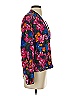 Halogen Floral Blue Long Sleeve Silk Top Size S - photo 4