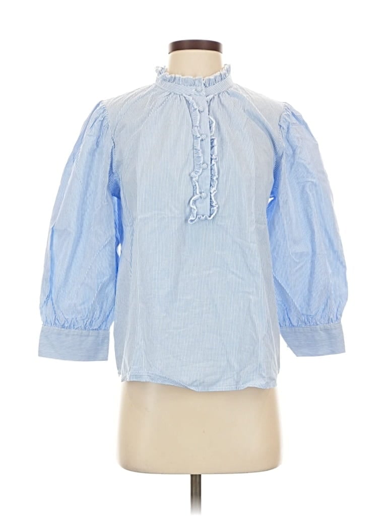 Pre-owned Pomander Place 3/4 Sleeve Blouse In Blue
