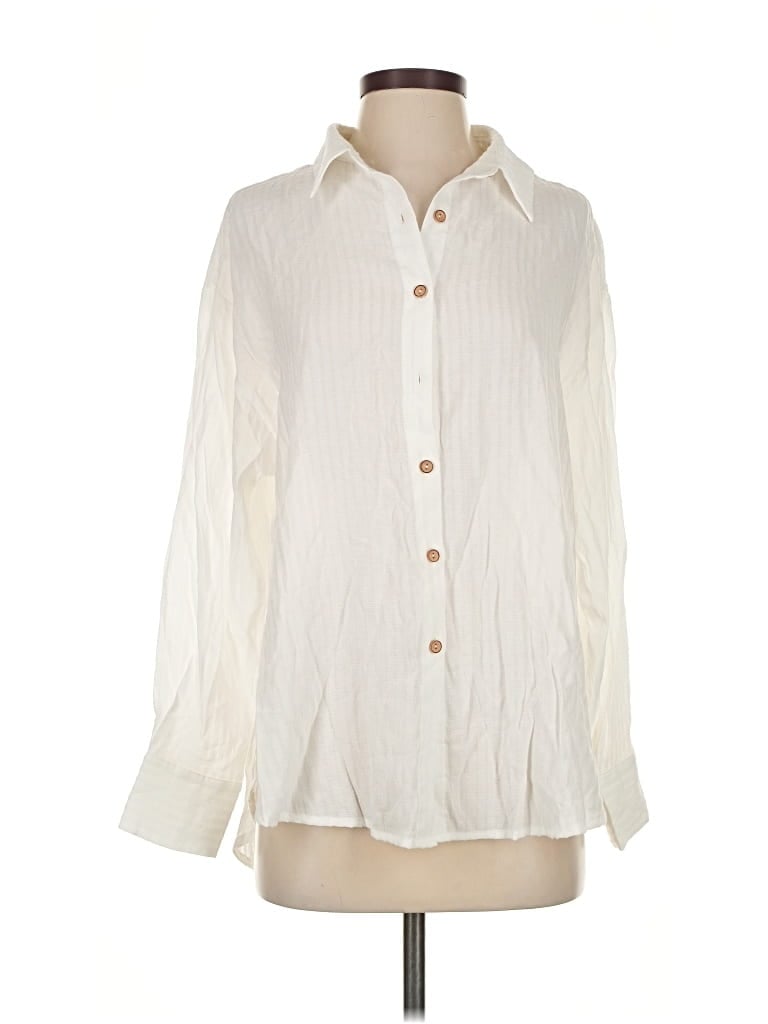 Pre-owned Assorted Brands Long Sleeve Blouse In White
