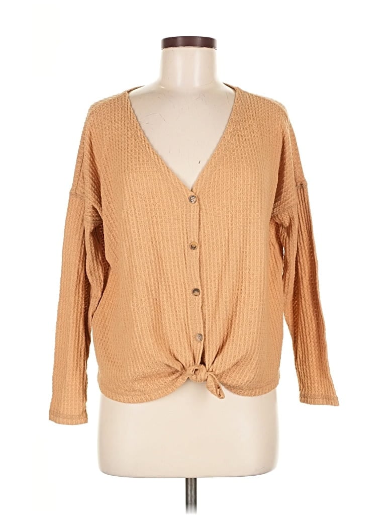 Pre-owned American Eagle Outfitters Long Sleeve Blouse In Brown