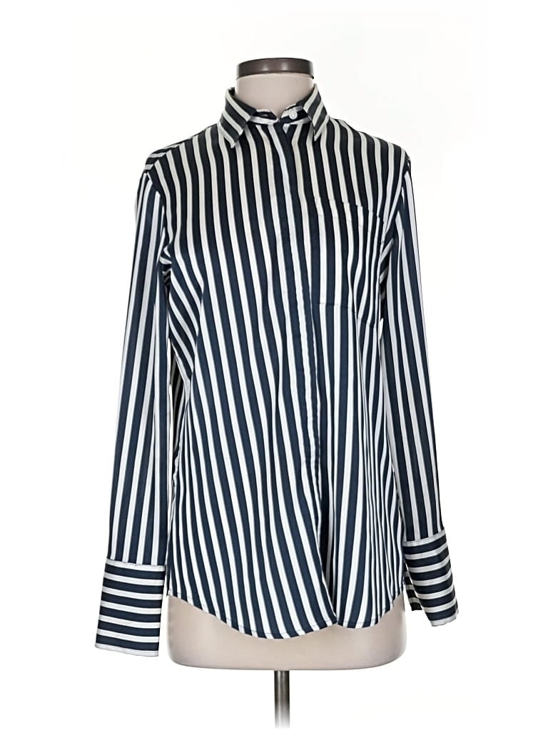 Pre-owned Banana Republic Long Sleeve Blouse In Blue