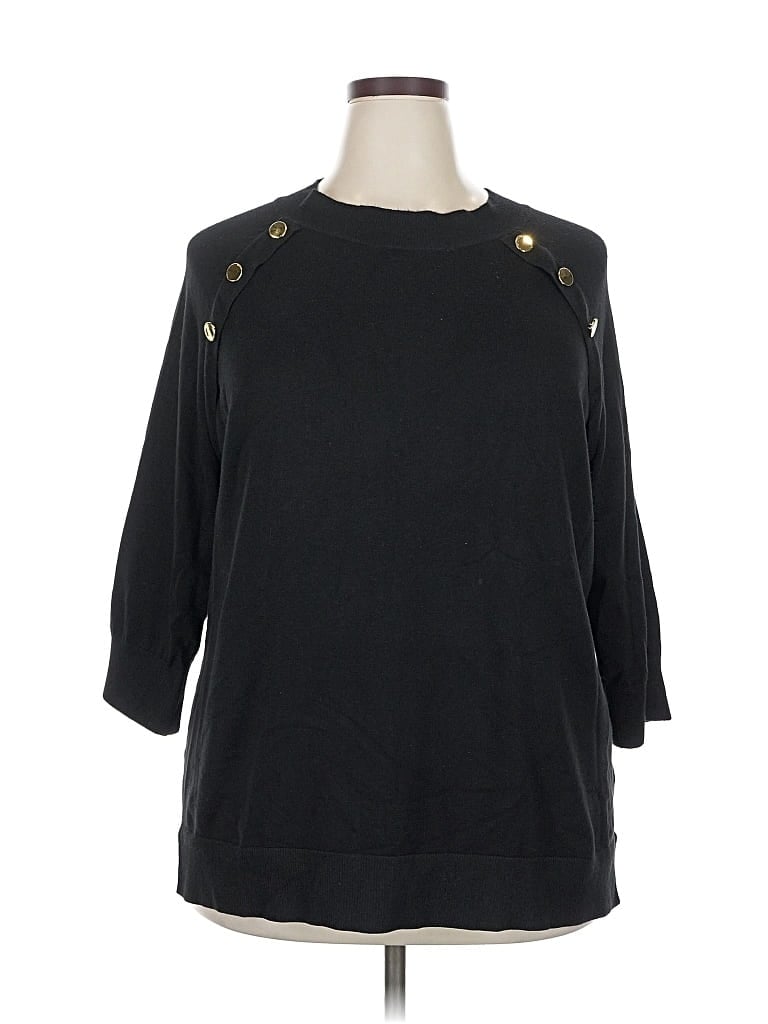 Pre-owned Lane Bryant Pullover Sweater In Black