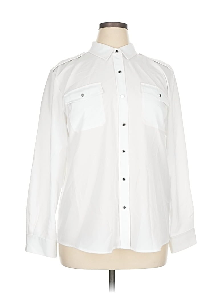 Pre-owned Karl Lagerfeld Long Sleeve Blouse In White