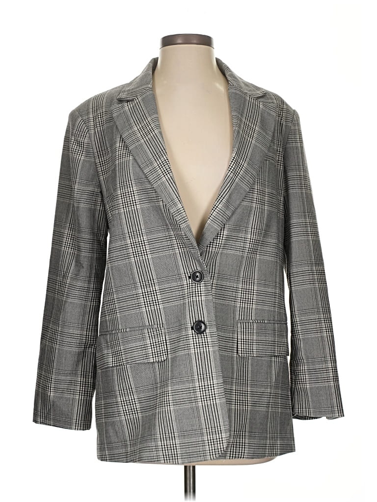 Pre-owned Zara Blazer Jacket In Gray