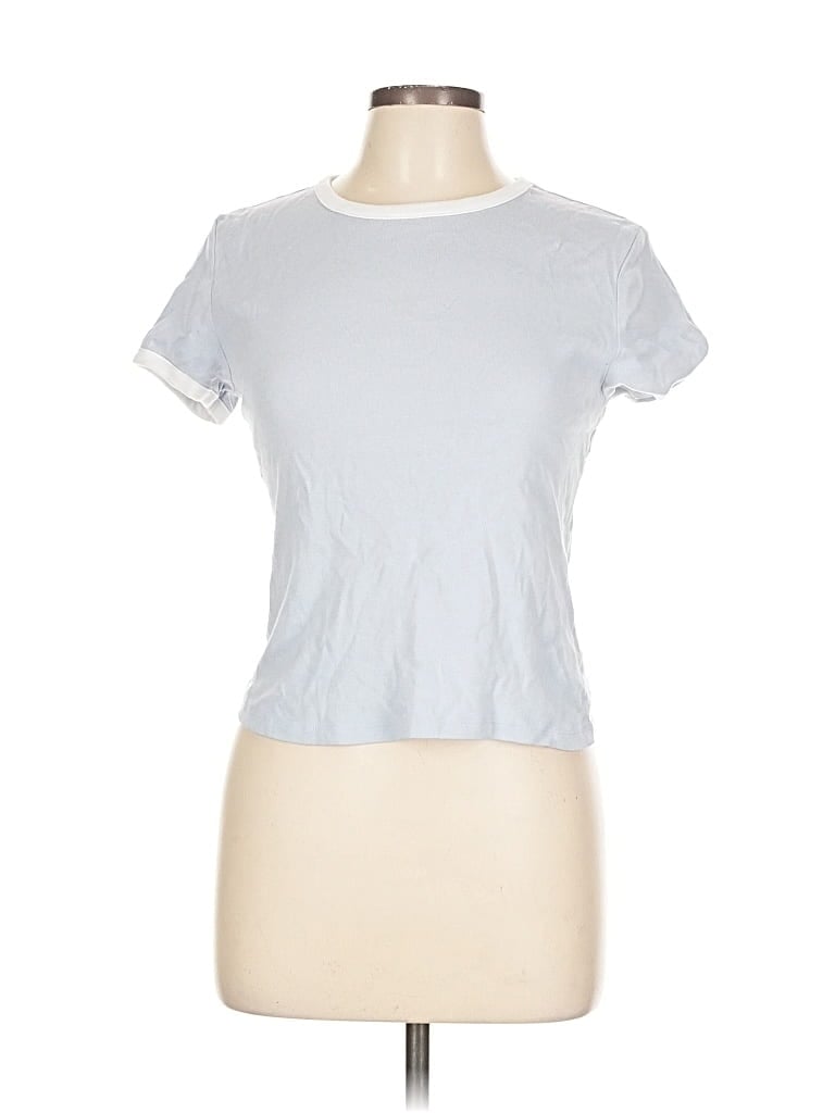 Pre-owned Divided By H&m Short Sleeve T-shirt In Silver