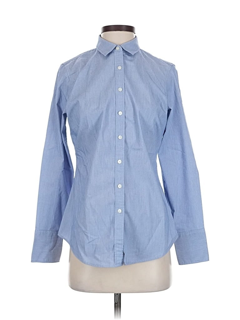 Pre-owned Banana Republic Long Sleeve Button Down Shirt In Blue