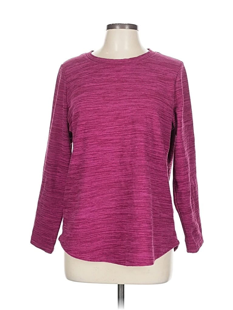 Pre-owned Karen Scott Sport Pullover Sweater In Purple