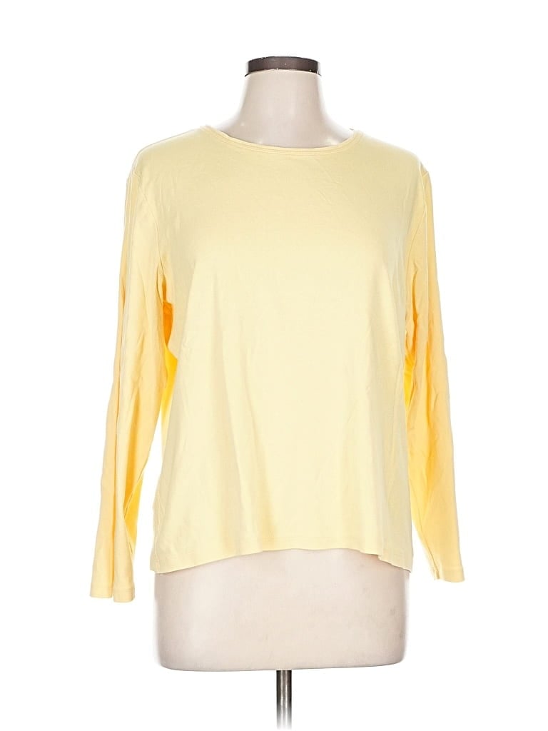 Pre-owned Chico's 3/4 Sleeve T-shirt In Yellow
