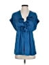 Robert Rodriguez Blue Short Sleeve Blouse Size 2 - photo 1