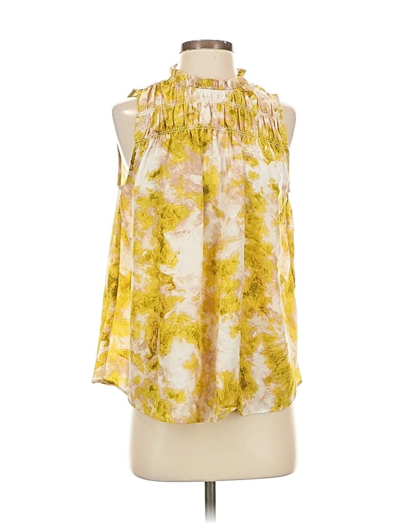 Pre-owned Joie Sleeveless Blouse In Yellow