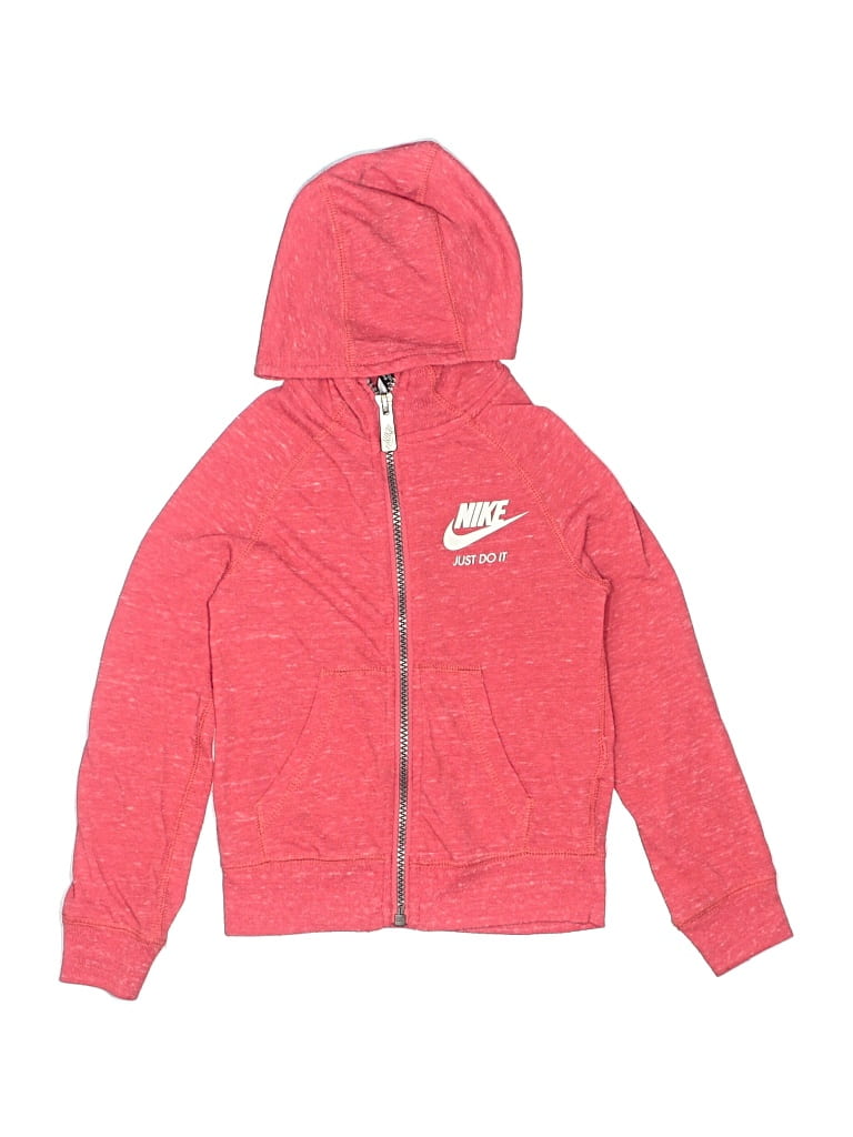 Pre-owned Nike Kids' Zip Up Hoodie In Red