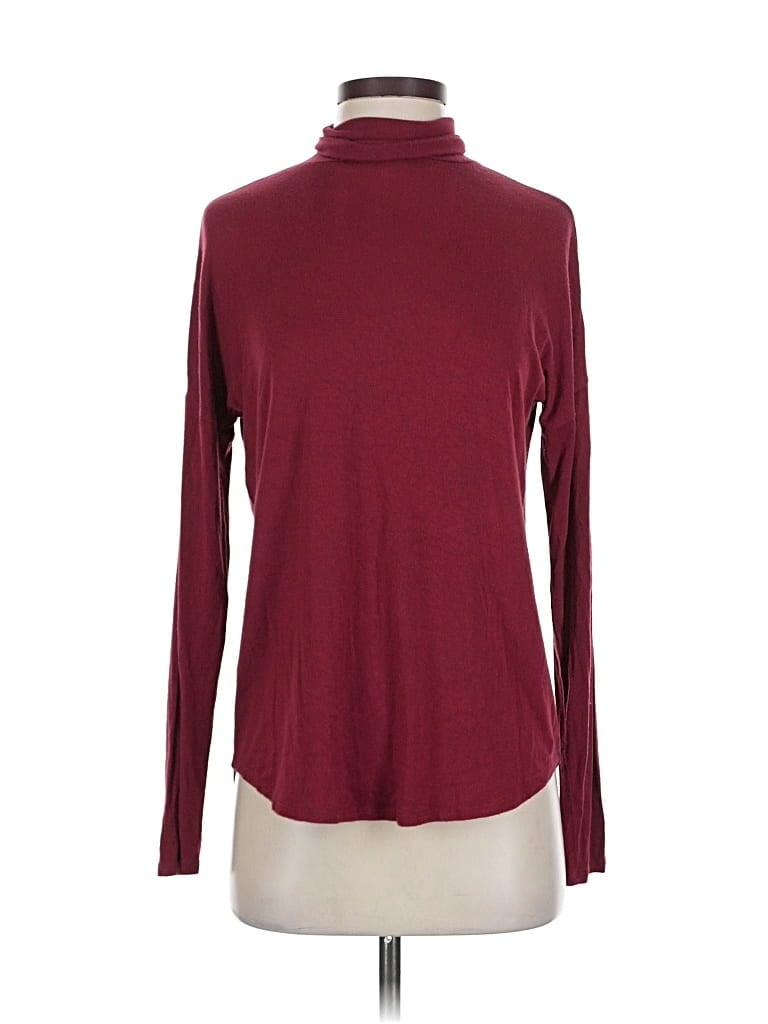 Pre-owned Elliott Lauren Long Sleeve Turtleneck In Burgundy